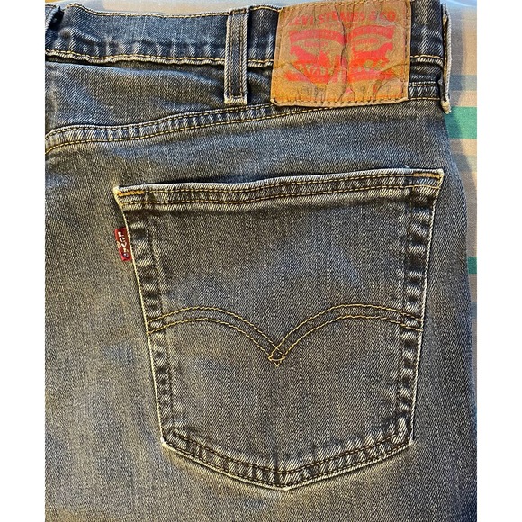 W38 L32 Comfortable Relaxed Levi’s Classic Blue Jeans Straight Leg Preowned - Picture 5 of 5